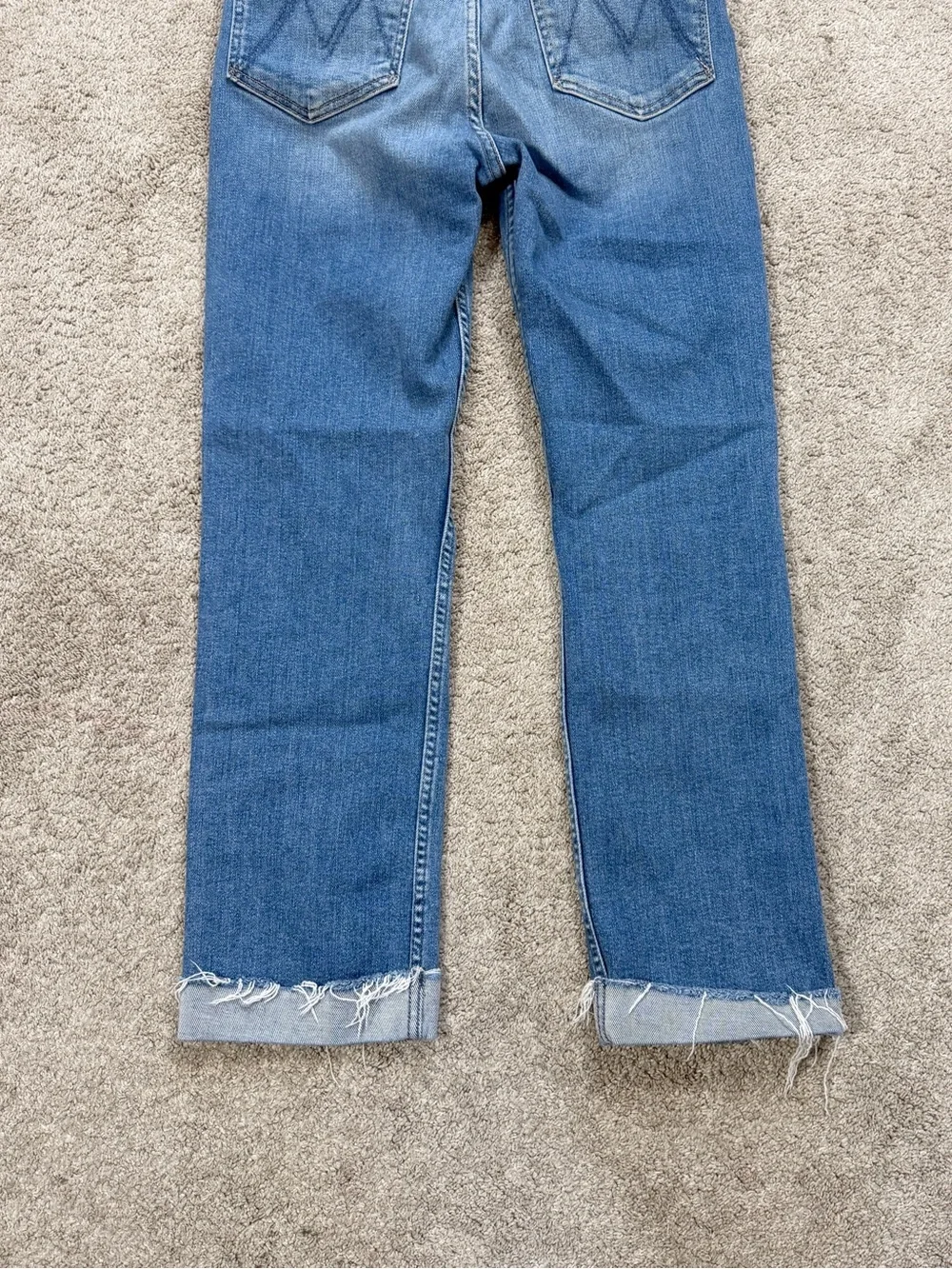 MOTHER Women’s High Waisted Raider Ankle Fray Jeans in Party Like A Pirate 26 - Picture 8 of 15